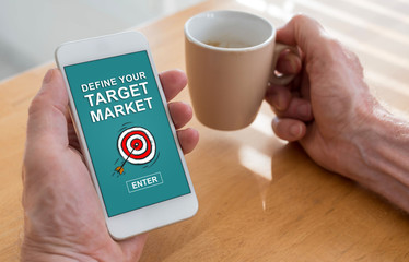 Target market concept on a smartphone