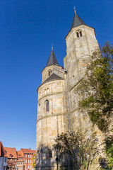 Fototapeta na wymiar Towers of the St. Godehard church in Hildesheim