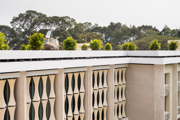 Roof and helicopter of the Reunification Palace (Independence Palace) in Ho Chi Minh City former...