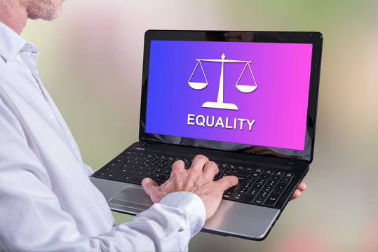 Equality concept on a laptop