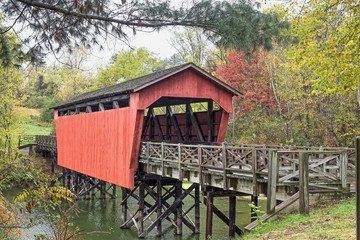 Covered Bridge Over Pond - Belmont County, Ohio © Kenneth Keifer