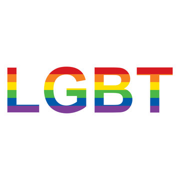 LGBT rainbow inscription. Vector illustration.