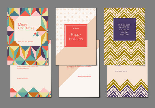 Christmas and New Year's Greeting Card Set