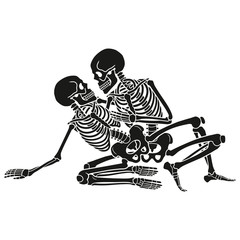 Human skeleton kamasutra set. Vector illustration.