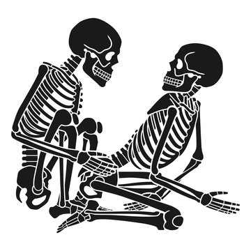 Human Skeleton Kamasutra Set. Vector Illustration.