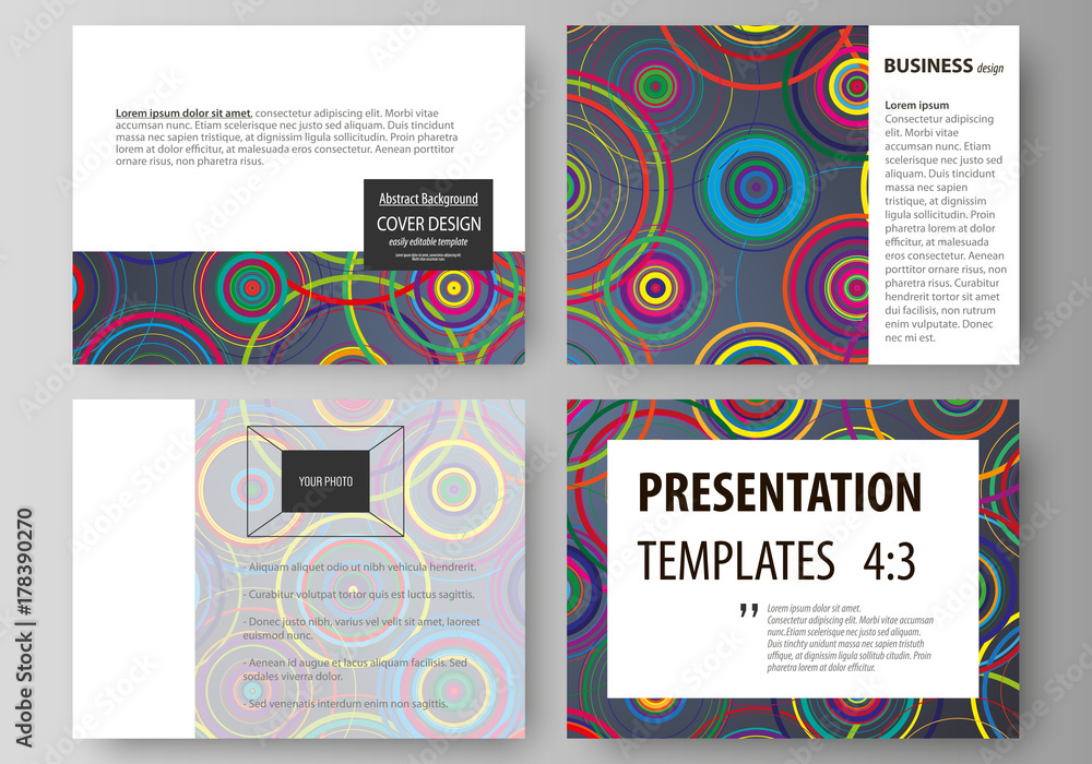Poster set of business templates for presentation slides. easy editable abstract vector layouts in flat des