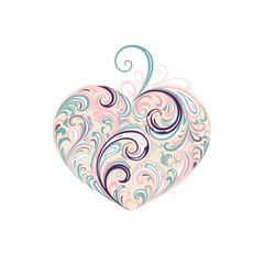 Abstract floral heart.  Element for design.