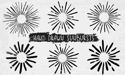 Hand drawn sunbursts