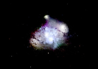 Stars, dust and gas nebula in a far galaxy