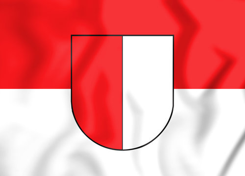 3D Flag of Buchloe (Bavaria), Germany.