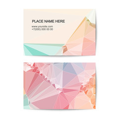 visit card template with polygonal pattern