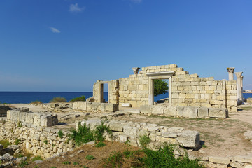 Ruins of the ancient Greek Basilica of the VI-X centuries in Chersonesus Tavrichesky