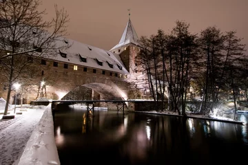 Winter in Nürnberg, Kettensteg in der Nacht © Oliver