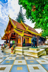 Naklejka premium Wat Phra That, Doi Suthep, Chiang Mai, Popular historical temple