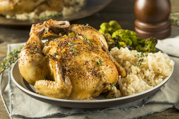 Herby Baked Cornish Game Hens