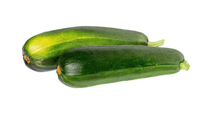 Zucchini isolated. Zucchini or courgettes isolated on white.