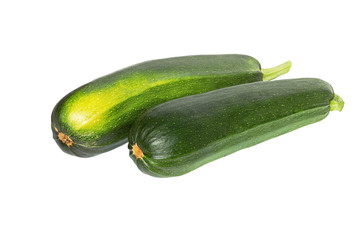 Zucchini isolated. Zucchini or courgettes isolated on white.
