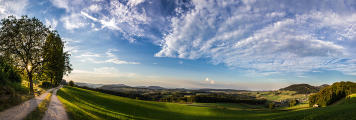 Landscape with sunset