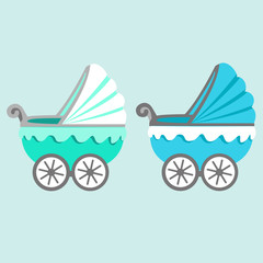 Illustration of a baby stroller