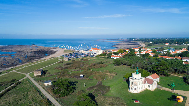 Photo a&eacute;rienne de la pointe Saint Gildas, en Loire Atlantique