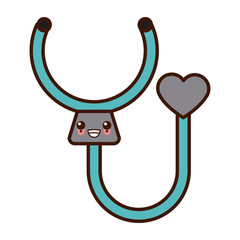 Stethoscope medical tool cute kawaii cartoon vector illustration