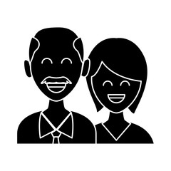 Cute couple cartoon icon vector illustration graphic design