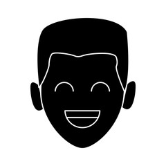 Man smiling cartoon icon vector illustration graphic design
