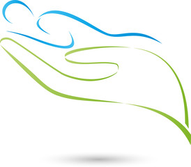 Hand und Mensch, Massage, Wellness, Logo