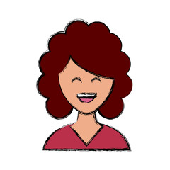 Woman smiling cartoon icon vector illustration graphic design