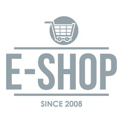 E shop logo, simple gray style