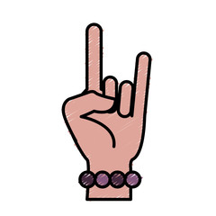 Rock and roll hand symbol icon vector illustration graphic design