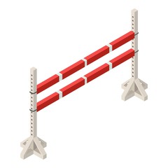 Equestrian fence icon, isometric style