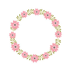 flower wreath floral leaves style decorative element