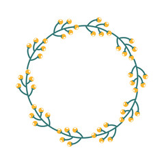 flower wreath floral leaves style decorative element