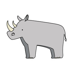 wild rhinoceros isolated icon