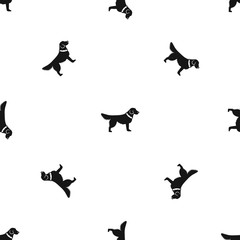 Fototapeta premium Dog pattern seamless black