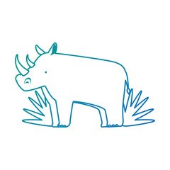 wild rhinoceros with bush jungle