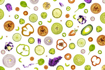 Mixed Backlit Vegetable Slices Collection