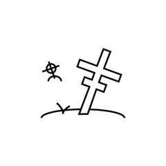 Grave icon , Christian Cross Halloween icon