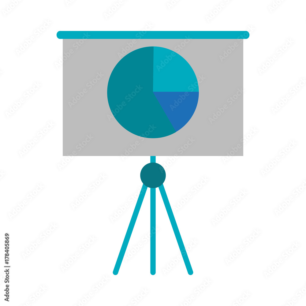 Poster graph chart on board icon image vector illustration design