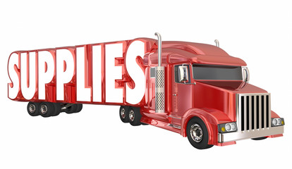 Supplies Truck Delievering Needed Goods Assistance Relief 3d Illustration