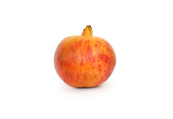 ripe pomegranate fruits isolated on white background.