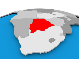 Fototapeta premium Botswana on political globe