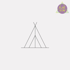 tent camping line icon