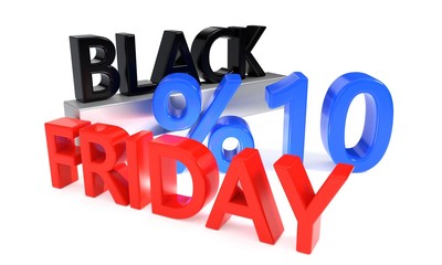 Black Friday discounts ten percent, 3d rendering