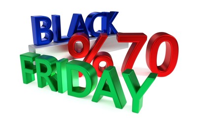Black Friday discount of seventy percent, 3d rendering