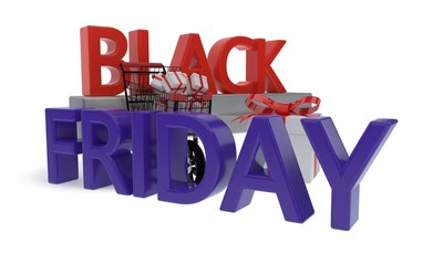 Black Friday shopping concept, 3d rendering