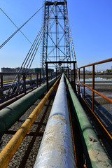 Fototapeta premium The pipe and valve oil fields
