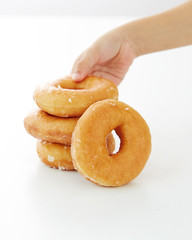 Fresh donut on white background