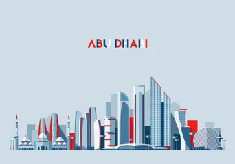 Foto op Plexiglas Abu Dhabi skyline Arab Emirates vector flat design © Alexandr Bakanov